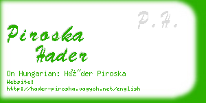 piroska hader business card